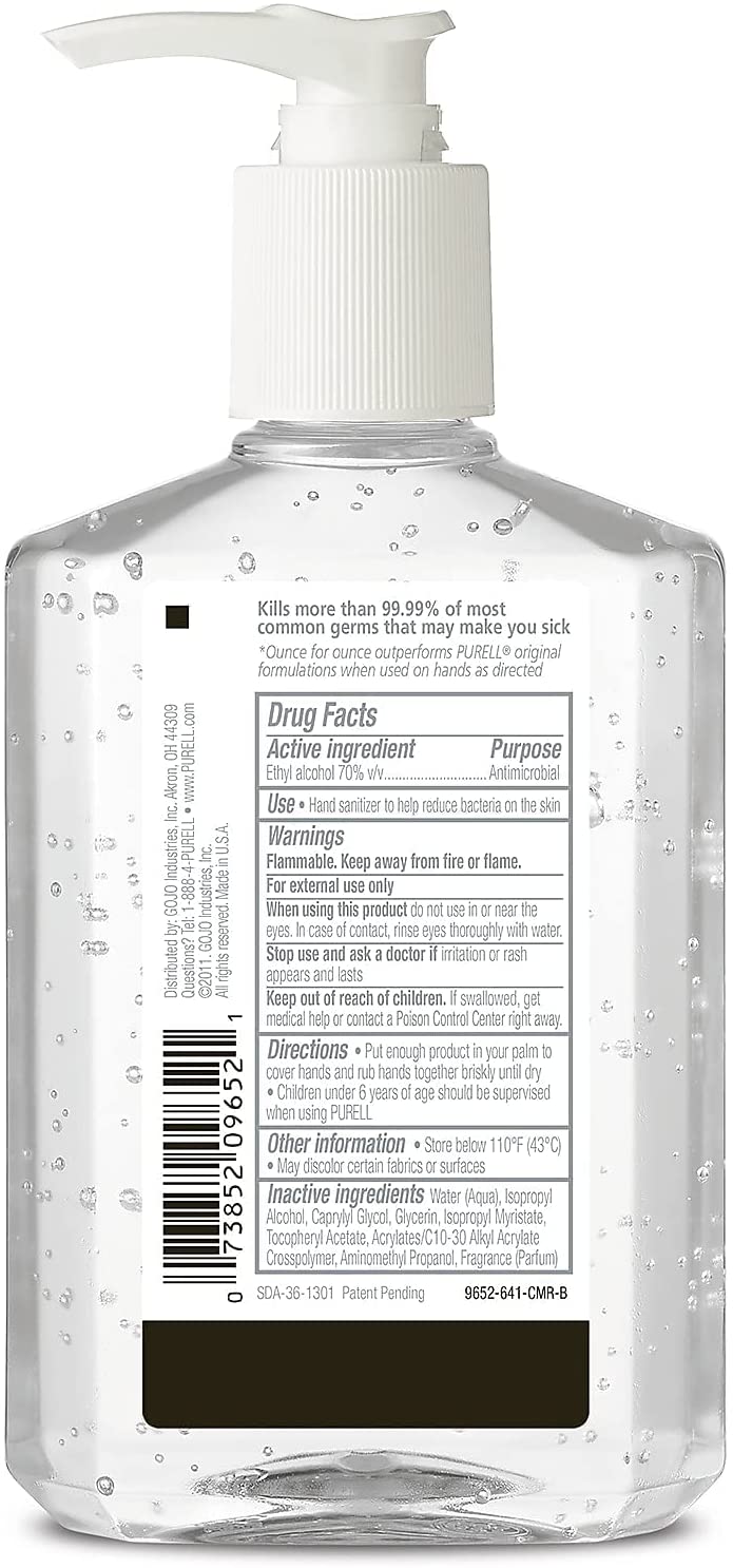 Purell Advanced Instant Hand Sanitizer Gel 8 oz (Pack of 3)