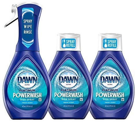 Dawn Powerwash Starter Kits, Dish Spray, Dish Detergent, Fresh Scent Bundle, Spray Bottle, 2 Refills…